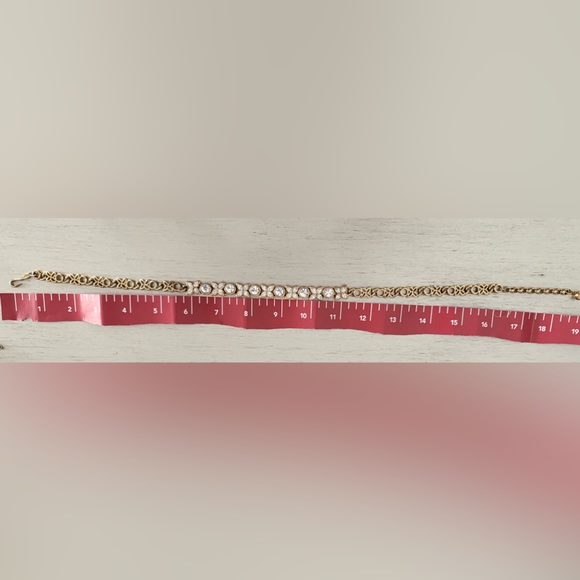 NAPIER Vintage Signed Rare Gorgeous Floral Clear Crystal Gold Necklace. - Picture 9 of 10